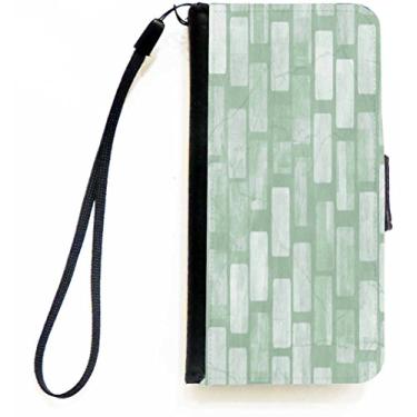 Imagem de Rikki Knight Capa carteira flip com pedras verdes claras Grunge com aba magnética para Apple iPhone 5c