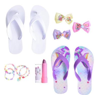 Imagem de Chinelos Menina Feminino Infantil 2 pares Personagens Sereia Criança +