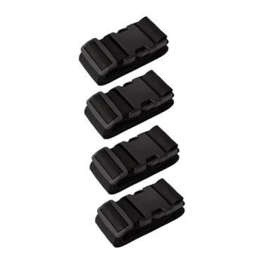 Imagem de BaotyJie 4x correias de bagagem cintos de viagem conector para saco de bagagem mantém mala juntos cintas de fixação de ligação cintos de embalagem de mala, Preto