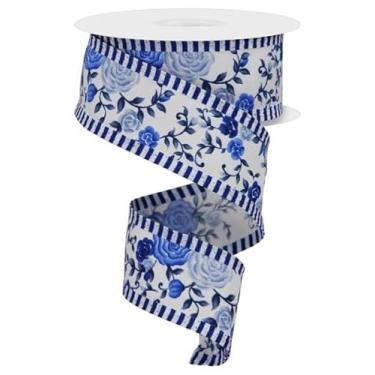 Imagem de BBCrafts Multi Blues - Mini fita de rosas/listras - 3,5 cm x 10 metros