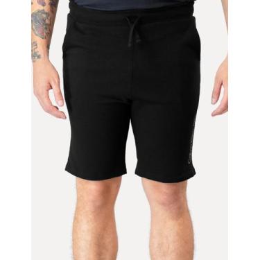 Imagem de Bermuda Calvin Klein Jeans Moletom Lateral Logo Preta, S/P