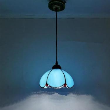 Imagem de Candelabro de vidro colorido europeu Lâmpada pendente criativa vintage Casa Restaurante Bar Hotel Corredor Quarto Cabeça de cama Lâmpada pendente (M D20CM)