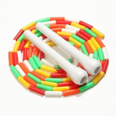 Imagem de Corda de pular infantil com contas - Corda de pular ajustável para crianças - Contas duráveis à prova de estilhaçamento - Corda de pular para treinamento de exercícios leve e sem emaranhados para