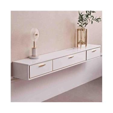 Imagem de Armário de TV Suporte de TV flutuante, centro de entretenimento montado na parede de 70,9 "com 2 gavetas, moderno console de mídia com porta rebatível, gabinete de armazenamento flutuante para TVs emb