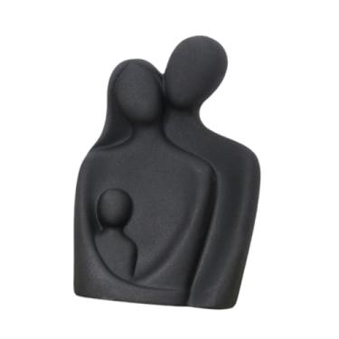 Imagem de Bothyi Abstrato Casal Escultura Estátua Cerâmica Abraçando O Casal Amantes de Figuras Ornamento para Engajamento de Aniversário Decoração de Casa de Hotel, Preto