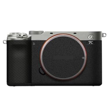 Imagem de Adesivo de capa de câmera para Sony A7C protetor de câmera película protetora antiarranhões decoração (prata + preto fosco)