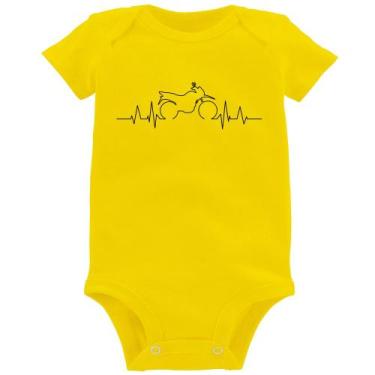 Imagem de Body Bebê Batimentos Cardíacos Moto Trail - Foca na Moda, Amarelo, GG