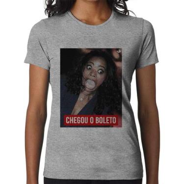 Imagem de Baby Look Chegou o boleto - Foca na Moda, Cinza, G