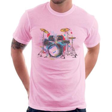 Imagem de Camiseta Bateria Arte - Foca na Moda, Rosa bebê, M