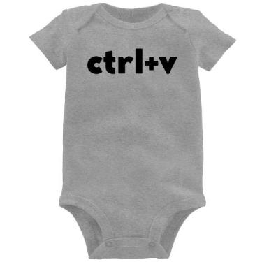 Imagem de Body Bebê Ctrl+V - Foca na Moda, Cinza, GG