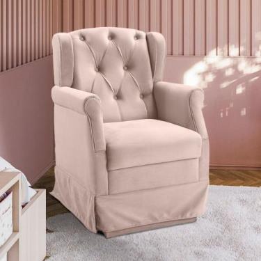 Imagem de Poltrona Cadeira de Amamentação Balanço Ternura Veludo Star Confort, R