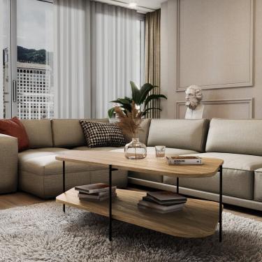 Imagem de Mesa de Centro 110cm X58cm X35cm Oval Freijó