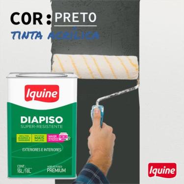 Imagem de Tinta Piso Diapiso Acrílica Acetinada Externa 18l Iquine Cores, Preto