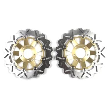 Imagem de 1 par de discos de freio dianteiros flutuantes compatíveis com Kawasaki Ninja ZX6R 1995-2001, ZZR600 1990-2008, Ninja ZX6R 1995-2001, Ninja ZX6R ZX636 2002, Z750 2004-2006, peças de acessórios de