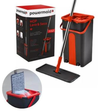 Imagem de Mop Limpeza Rodo Mágico Giratório Esfregão Balde Flat Flash Original P