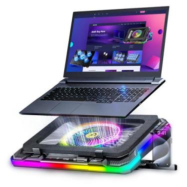 Imagem de Almofada de resfriamento para laptop para jogos AICHESON com luzes RGB