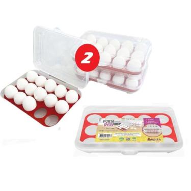 Imagem de Kit 2 Und Porta Ovos P/ 15 Ovos Organizador Empilhável Geladeira Bande