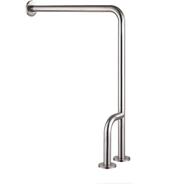 Imagem de Barras de apoio de banheiro de aço inoxidável, alça de suporte de vaso sanitário, corrimão de segurança antiderrapante para chuveiro, barra de apoio de parede curva com pernas, trilho de apoio de