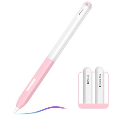 Imagem de AZF Capa para Apple Pencil Pro com design translúcido dividido para Apple Pencil 2/Pro, capa de silicone para Apple Pencil 2ª geração, aderência perfeita, suporta carregamento sem fio e toque duplo