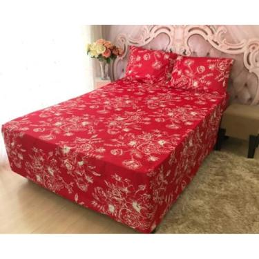 Imagem de Capa Luva Casal,Solteiro,Queen,KING Conjugado Box Malha Gel Estampado(FLOR VERMELHA,SOLTEIRO)