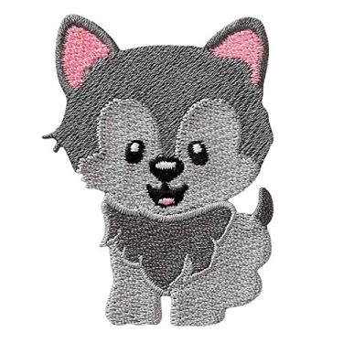 Imagem de Mono-Quick Iron-On Patch Wolf Childly Grey 5.0 x 6.5 cm