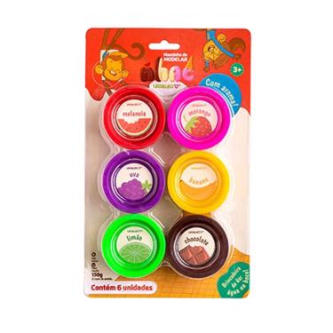 Imagem de Kit Massinha De Modelar c/ Aroma Nhac 6 Cores Leo e leo