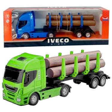 Imagem de Caminhão de Brinquedo Iveco com Toras de Madeira 40cm