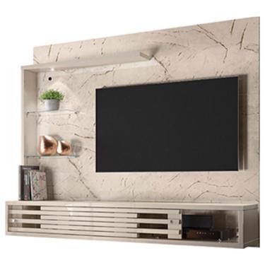 Imagem de Estante Home Theater Suspenso com Mesa de Centro Frizz Select Calacata Off White – Madetec