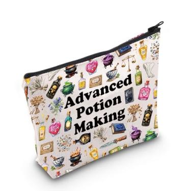 Imagem de MNIGIU Bolsa de maquiagem Magic Botanical Wizard Gift Advanced Potion Making Cosmetic Bag Wizard Potions Pouch Bag, Bolsa de maquiagem de bruxa, presente de escola de bruxa, presente mágico Wicca