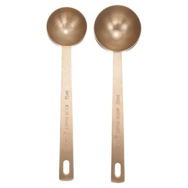 Imagem de HARFINGTON Conjunto de 2 colheres medidoras individuais, 1 colher de sopa (15 ml) / 2 colheres de sopa (30 ml) colher de chá/colher de sopa de aço inoxidável 304 única tigela quadrada pequena colher