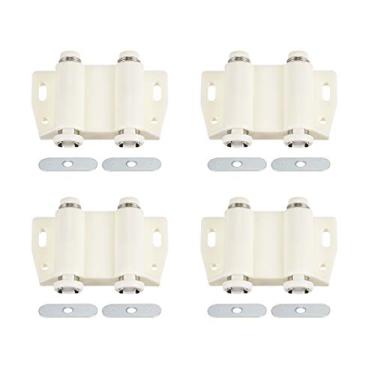 Imagem de Fecho magnético com trava dupla de toque da uxcell para armário e armário branco, 4 peças