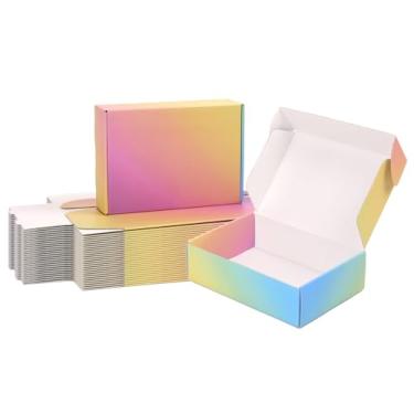 Imagem de DEZIBOX Caixas De Remessa Pequenas 7X5X2, Pacote Com 45 Papelão Ondulado Coloridas Para Empresas, Correspondências E Embalagens