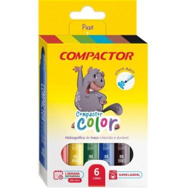 Imagem de Pincel Marcador Compactor Color com 06 Cores - Pacote com 10