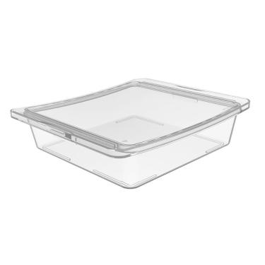 Imagem de Travessa Quadrada Hermética 1,9L Crippa com Tampa Porta Frios Saladas Frutas Transparente