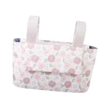 Imagem de simhoa Bolsa de carrinho de carrinho de carrinho de carrinho Bola portátil, Universal, Saco de fraldas de carrinho de bebê para lanches Limpando Copo, Flor