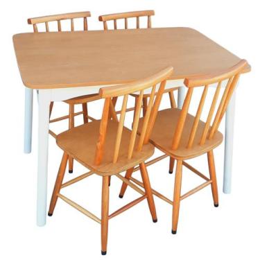 Imagem de Jogo De Jantar Colonial Brisa Mesa 110x80cm 04 Cadeiras Mel, Rustico T