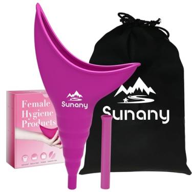 Imagem de Sunany Mictório feminino, mictório feminino com funil de silicone, portátil para mulheres em pé, reutilizável para banheiro feminino, mictório feminino é o companheiro perfeito para uso interno
