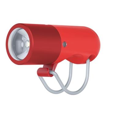 Imagem de Knog Luz de bicicleta recarregável por USB Plugger – farol de bicicleta de 350 lúmens com design robusto, IP67 à prova d'água, indicador de bateria fraca, recortes de visibilidade lateral, vermelho