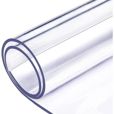 Imagem de Tabela de mesa de mesa de plástico transparente Tabela de jantar Tabela de jantar 2 mm de espessura PVC PVC Mesa de jantar transparente de vidro PVC para madeira, vidro, mesa de mármore/mesa