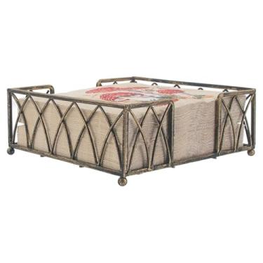 Imagem de Boston International Porta-guardanapos para almoço, design de arco em latão antigo