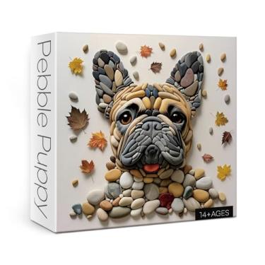 Imagem de Quebra-cabeça exclusivo de cachorrinho para adultos, 1000 peças, quebra-cabeça de arte de cachorro, outono outono pedra rock