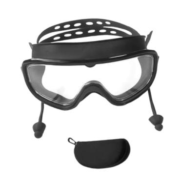 Imagem de Colaxi Óculos de natação Óculos de natação com protetores auriculares Antiembaçante leves de para esportes aquáticos Mergulho Homens Mulheres, Preto