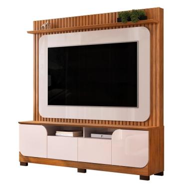 Imagem de Estante Painel Para Tv 65 Pol 182cm Ripado Vanie D04 Off White-freijo - Mpozenato