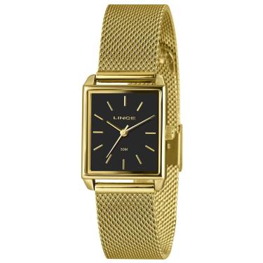 Imagem de Relógio Lince Feminino Analógico Dourado Preto Lqg4766l25 P1kx