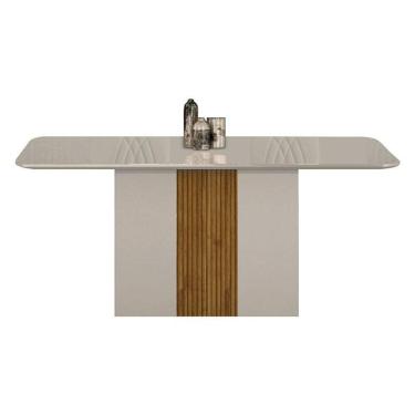 Imagem de Mesa de Jantar Doha 160x80 Off White Freijó Decor Off - Leifer Móveis