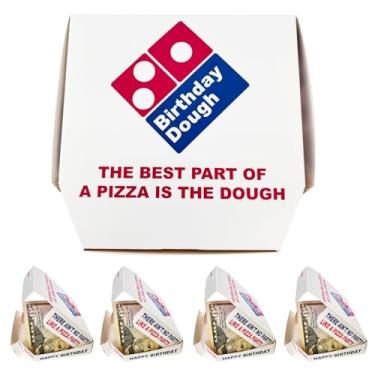 Imagem de Pacote com 4 caixas de presente de massa de aniversário – Mini caixa de pizza engraçada – Presente de aniversário exclusivo para adolescentes, crianças, homens, mulheres – Presente de mordaça para