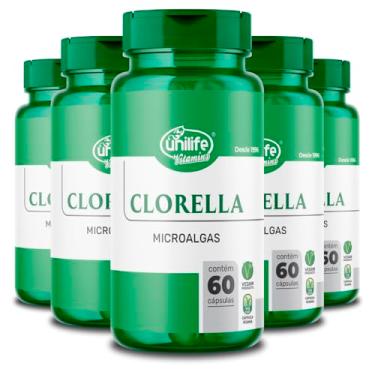 Imagem de Kit 5 Clorella Unilife 60 cápsulas 500mg