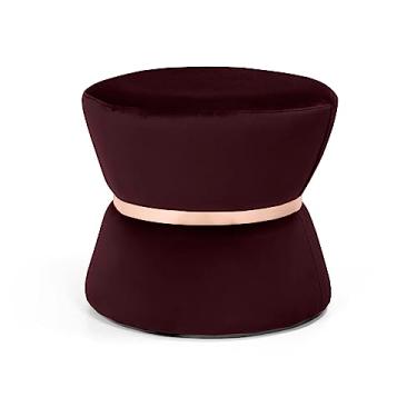 Imagem de Puff Fritz pequeno veludo uva cinto rose gold