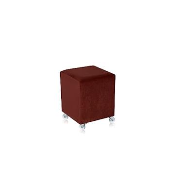 Imagem de Puff Dikes veludo malbec com rodízios gel/silicone