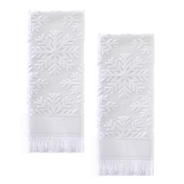 Imagem de Toalhas de mão decorativas de luxo para banheiro: 2 pacotes 14X30 100% algodão conjunto de toalhas de rosto macio absorvente turco para decoração de banheiro boho cozinha hotel spa fazenda presente de